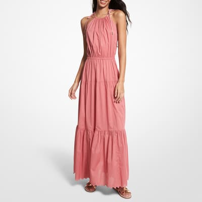 Pink Cotton Lawn Halter Dress
