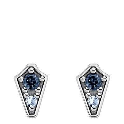 925 Sterling Dark Blue Sterling Stud Earrings