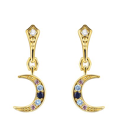 18K Yellow Gold Plating Dark Blue Earrings