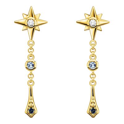 18K Yellow Gold Plating Dark Blue Earrings