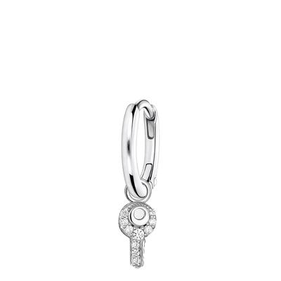925 Sterling Silver Charming Single Hoop Earring With Pendant