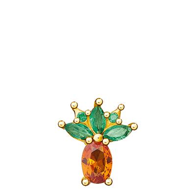 18K Yellow Gold Plating Green Charming Stud Single Earring