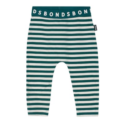 Green and White Striped Legging