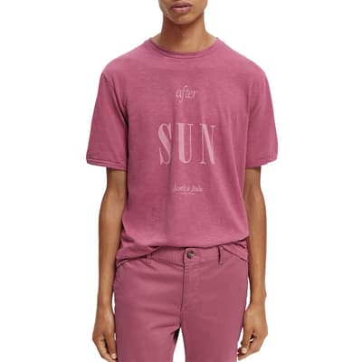Pink Jersey Graphic Cotton T-Shirt
