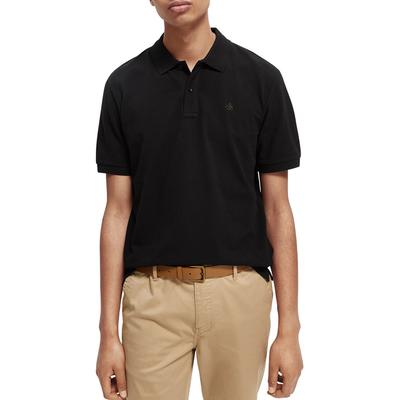 Black Essentials Cotton Polo Top