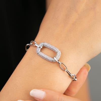 Silver & Gold Square Link Bracelet