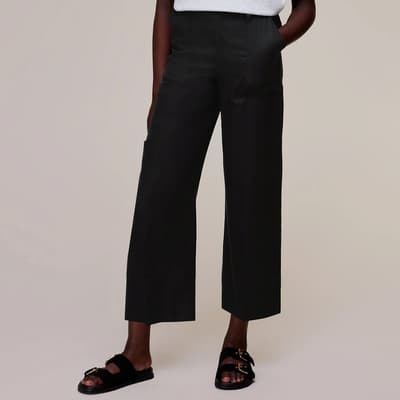 Black Kate Cropped Cargo Trousers