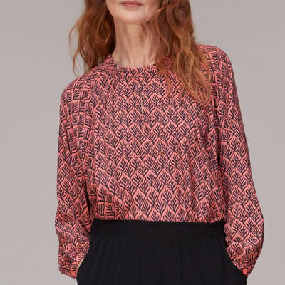 Pink All Over Print Blouse