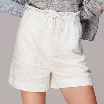 Ivory Jules Broderie Cotton Shorts