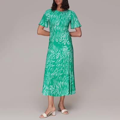 Green Alana Animal Print Dress