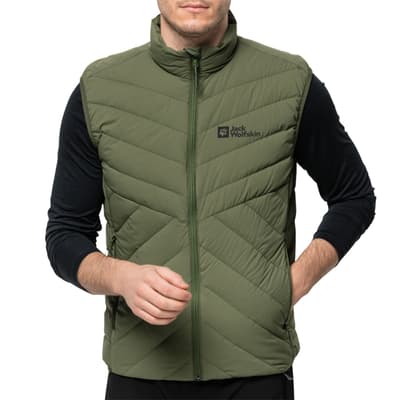 Green Athletic Down Weather Resist Gilet