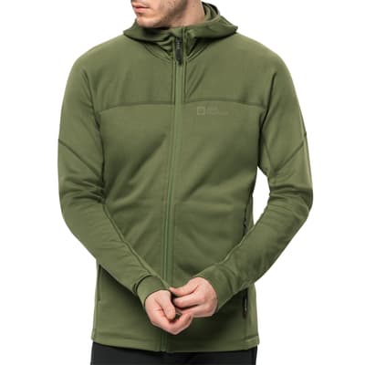 Green Hirschberg Hooded Fz Fleece Jacket