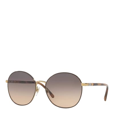 Women's Gold/Grey Burberry Sunglasses 56mm