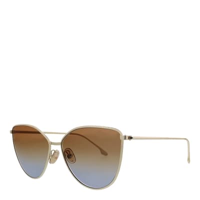 Women's Gold, Brown & Blue Victoria Beckham Sunglasses 59mm