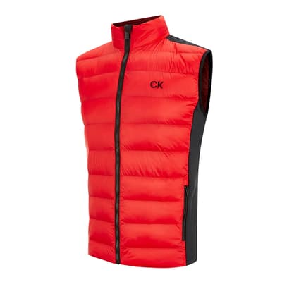 Red/Black Quilted Hybrid Gilet