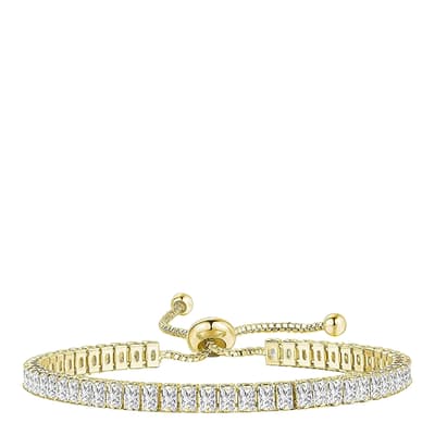 18K Gold Emerald Cut Adjustable Tennis Bracelet