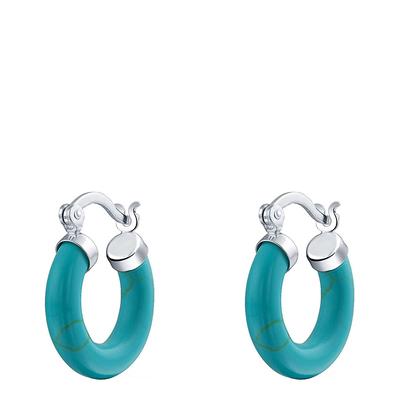 Sterling Silver Turquoise Hoop Earrings