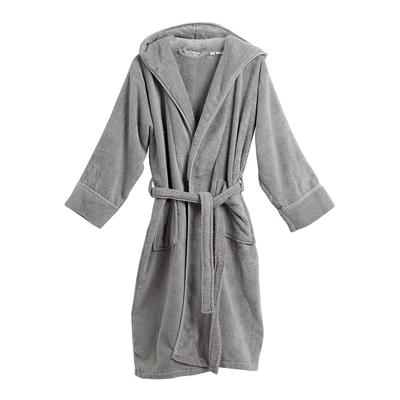 Plush Hooded L/XL Robe, Grey