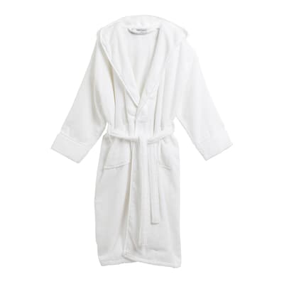 Plush Hooded S/M Robe, White
