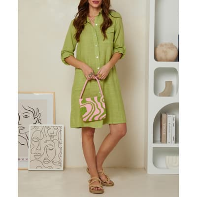 Green Pocket Linen Dress