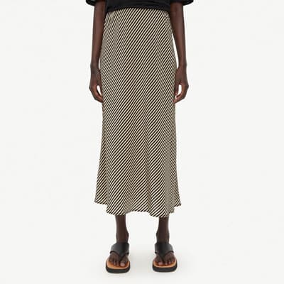 Striped Bosha Silk Skirt
