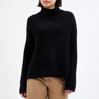 Black Cashmere Blend Step Hem Jumper