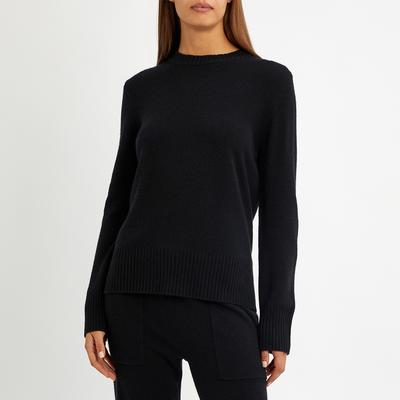 Black Cashmere Blend Round Neck Jumper