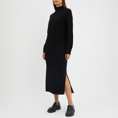 Black Cashmere Blend Knitted Dress