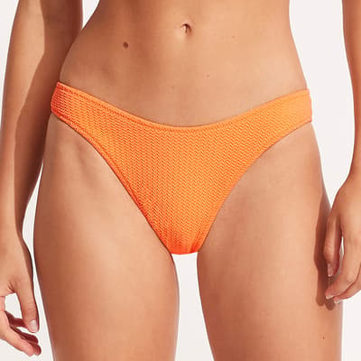 Orange High Cut Bikini Bottoms 