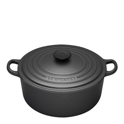 Satin Black Round Casserole Dish, 22cm