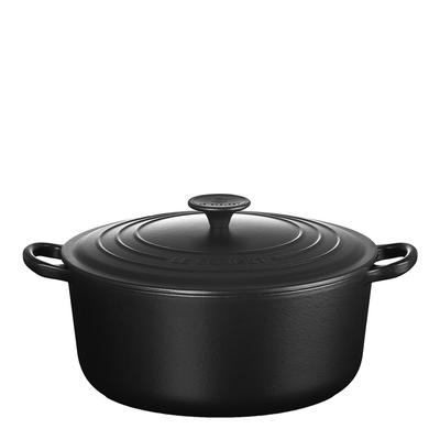 Satin Black Round Casserole Dish, 26cm