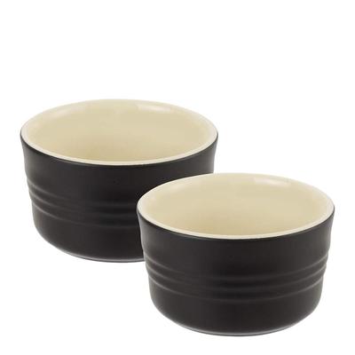 Set of 2 Satin Black Ramekins, 200ml