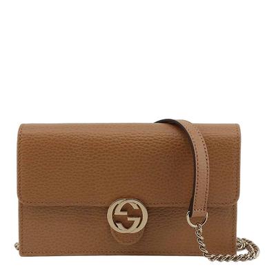 Brown Gucci GG Interlocking Mini Crossbody Bag