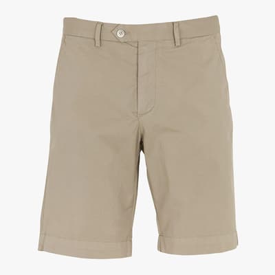 Sand Cotton Blend Shorts