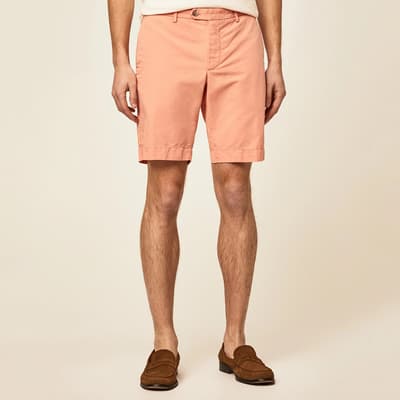 Coral Linen Blend Shorts