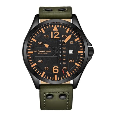 Men's Black/Yellow Aviator Bezel Watch 42mm