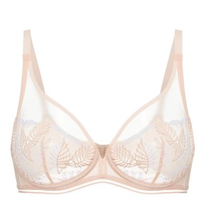 Rose Pink Bloom Full Cup Plunge Bra