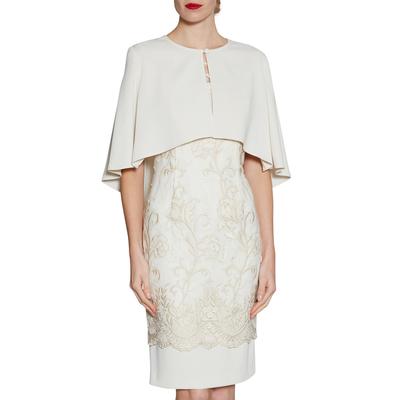 Cream Moss Crepe Cape