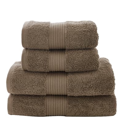 Bliss Pima 4 Piece Towels Bale, Walnut