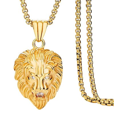 Men's 18K Gold Lion Necklace