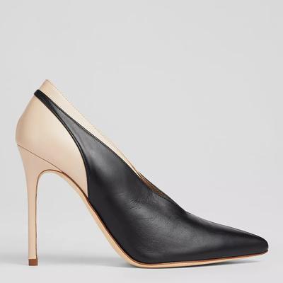 Black/Cream Quinny Closed Court Shoes