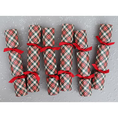 Set of 6 Traditional Tartan Luxury Christmas Crackers