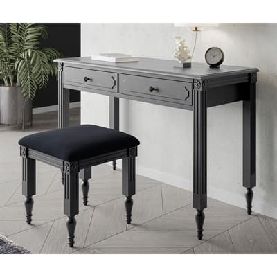 Casterton Dressing Table and Stool, Black