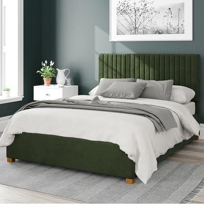 Grant Plush Velvet Fabric Kingsize Ottoman Bed, Forest Green