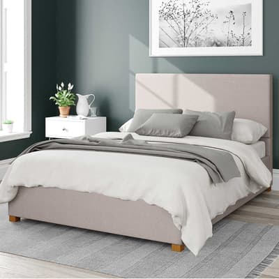 Garland Eire Linen Fabric Double Ottoman Bed, Off White