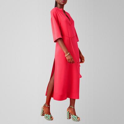 Red Caprii Split Hem Dress