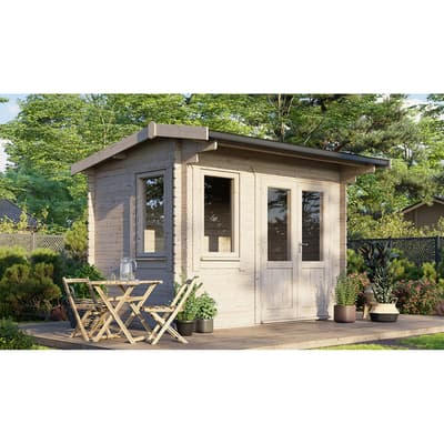 SAVE £500 12x8 Power Apex Log Cabin, Doors to the Right  -  28mm