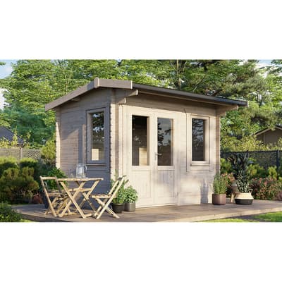 SAVE £500 12x8 Power Apex Log Cabin, Doors to the Left  -  28mm