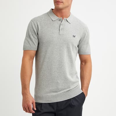 Grey Knitted Polo Shirt