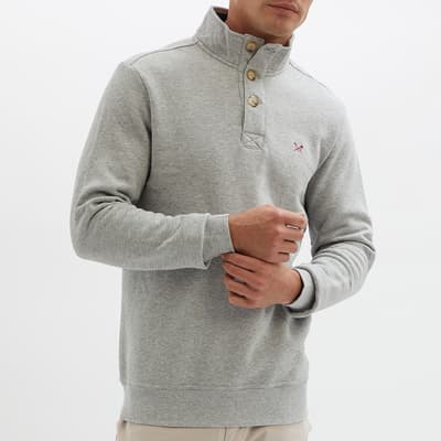 Grey 1/2 Button Neck Sweatshirt